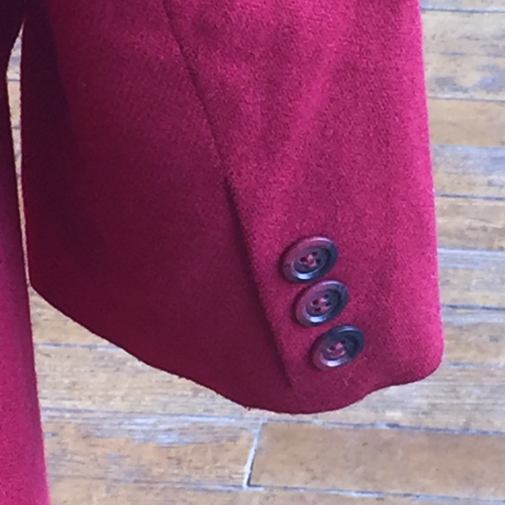 Vintage Burgundy Wool Pleated Skirt Set - Picture 6 of 9